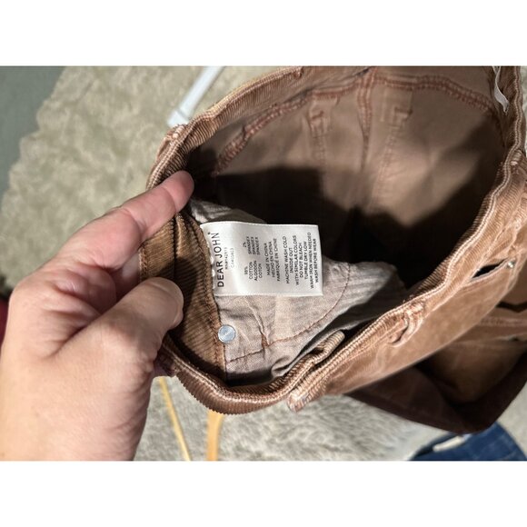 Dear John Blaire Corduroy High Rise Straight Cotton & Spandex Brown Retro Jeans - Picture 12 of 12